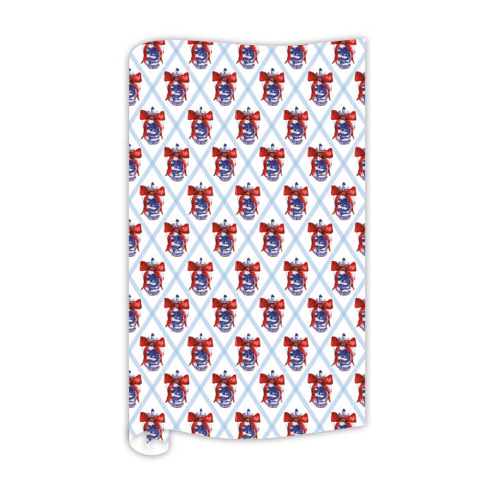Chinoiserie Pot Bow Pattern Wrapping Paper