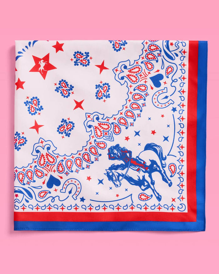 Cowgirl Bandana-Americana 27 Inch | Pink Western Rodeo Bach