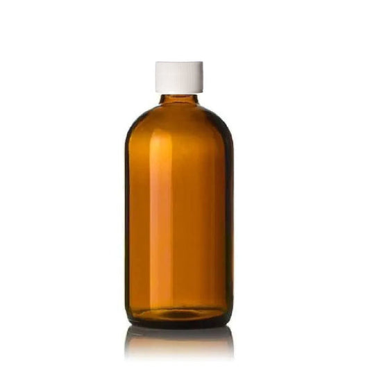16 oz Amber Glass Bottle White Storage cap at Your Oil Tools