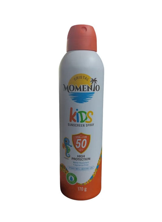 مومينتو سبراي صن سكرين كيدز هاي بروتكشن 170مل - Momento Kids Sunscreen Spray SPF 50 170g