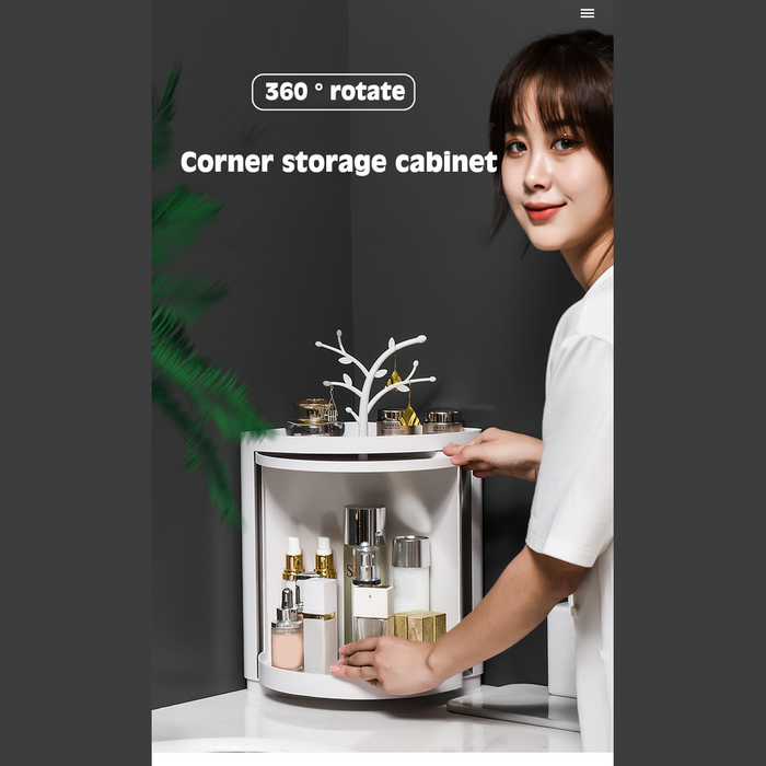 360° Rotatable Corner Bathroom Storage Organizer