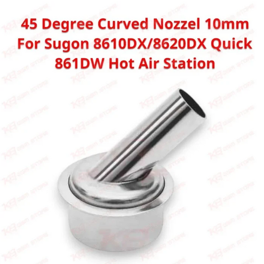 45 Degree Curved Nozzel 10mm For Sugon 8610DX/8620DX Quick 861DW Hot Air Station