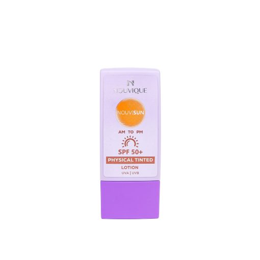 نوفيك صن سكرين فيزيكال تينتد 50مل - NOVIQUE NOUVISUN PHYSICAL TINTED SPF50+ LOTION 50ML