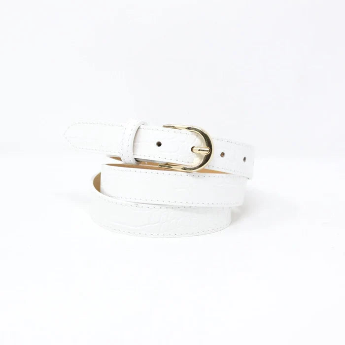 Adjustable Leather Croc Belt