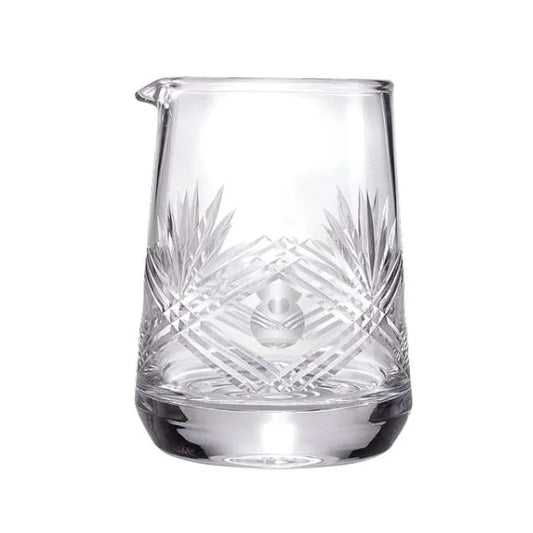 Barfly Wide Base Mixing Glass 25 ounces / 740 ml shown on white silo background.