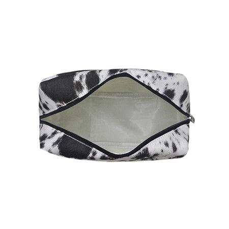 !!!Black Cowhide NGIL Large Cosmetic Travel Pouch