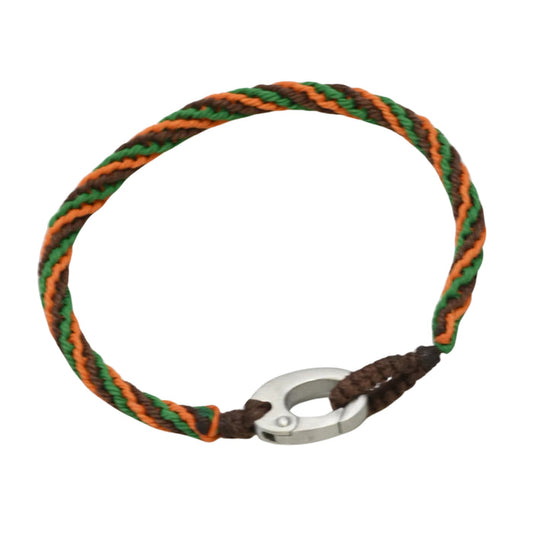 Braided Brown/Orange Rope with Clasp: 8 inch total length