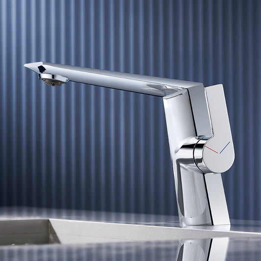 Brass Basin Faucet Single Handle Hole Black Chrome Bathroom Cold Hot Water Mixer