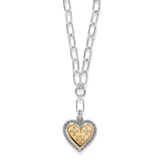 Brighton -  Mosaic Heart Two Tone Necklace