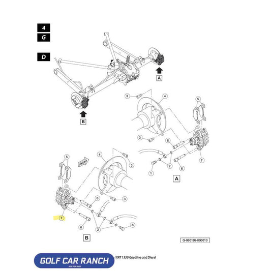 103967801 - Club Car CALIPER REAR 1.25 INCH Crew Cab XRT - BRAKES