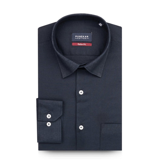 Carbon Color Solid Cotton Linen Shirt For Men - Punekar Cotton