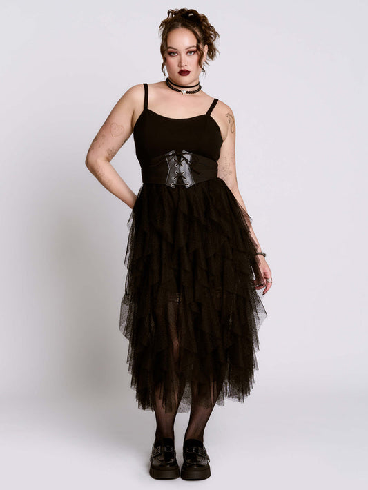 TIERED RUFFLE DRESS
