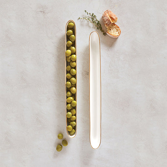 Ceramic Server Tidbit, Nut, Olive Boat
