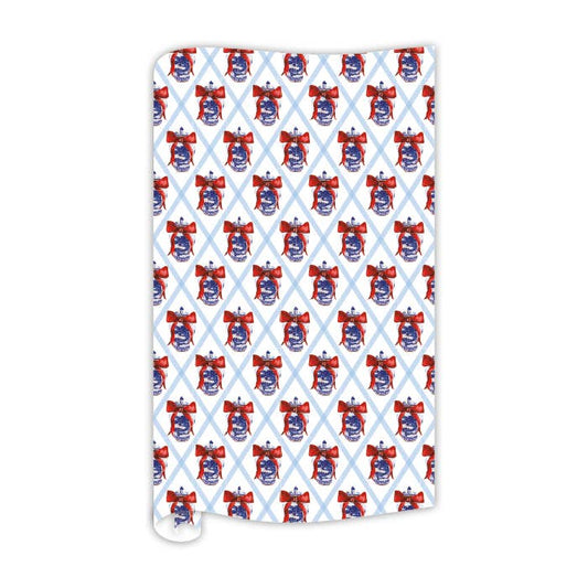 Chinoiserie Pot Bow Pattern Wrapping Paper