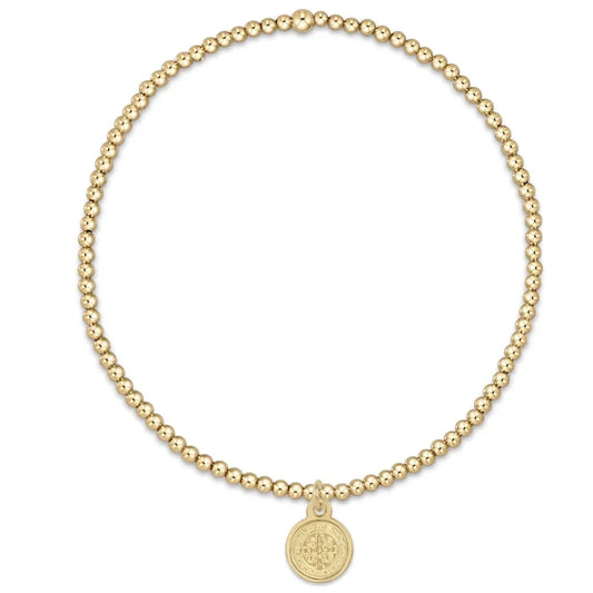 Classic Bead Bracelet - Blessing Small Gold Disc