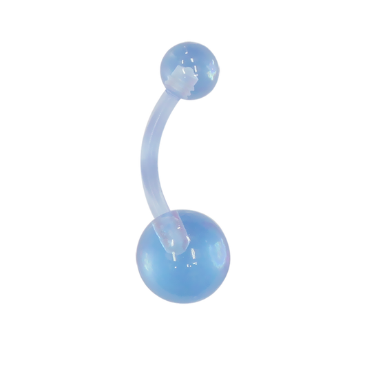Clear Acrylic Navel Bar 14 Gauge / Acrylic / Clear Navel Bar