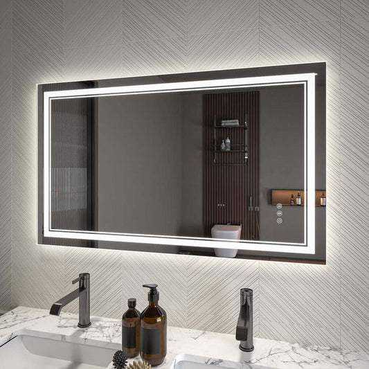 Mirror Luxe Covington LED Bathroom Vanity Mirror 24" x 40" - mount it horizontally or vertically.