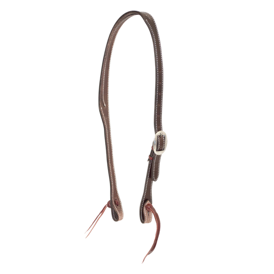 Cowboy Tack | Headstall Slotted Ear 3/4" Coffee Cowboy Knots