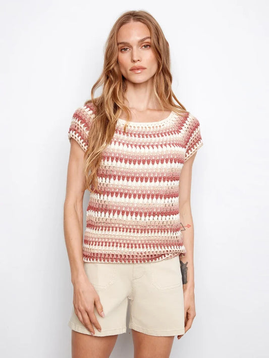 Crochet Raglan SS Sweater