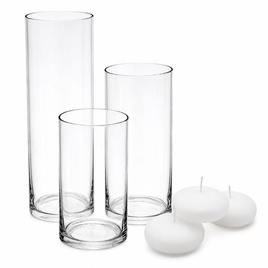 CYLINDER SET WITH FLOATING CANDLE
