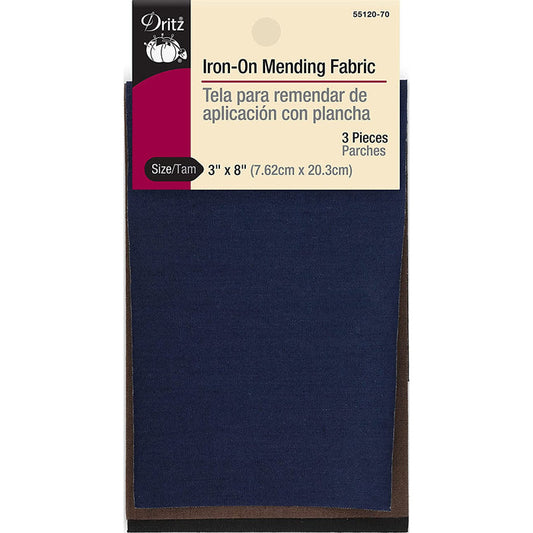 DRITZ Iron-On Mending Fabric, Assorted Colors