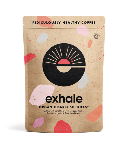 Exhale Organic Dark Roast Wholebean Coffee 450g