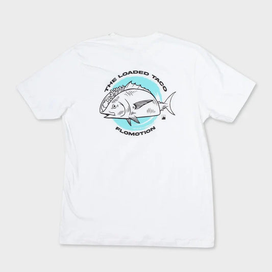 Flomotion Loaded Fish Taco Tee Shirt - White Mens T Shirt