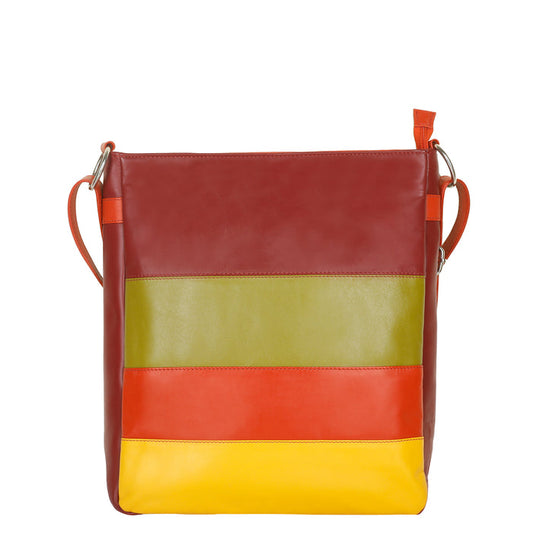 Women's Multicolor Genuine Leather Daypack for Travel and Daily Carry