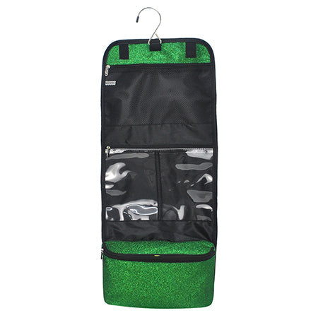 Green glitter, green travel bag, green toiletry bag,  Toiletry bag for school, toiletry bag small, personalized toiletry bag for kit, travel pouch for toothpaste, traveling toiletry bag for women, monogram gifts for teenage girl, cute pink glitter bag, dance team travel bag, personalized accessories for women.