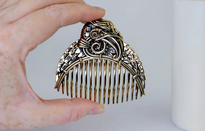 vkngjewelry Comb Handcrafted Eagle Solid Brass Beard Comb