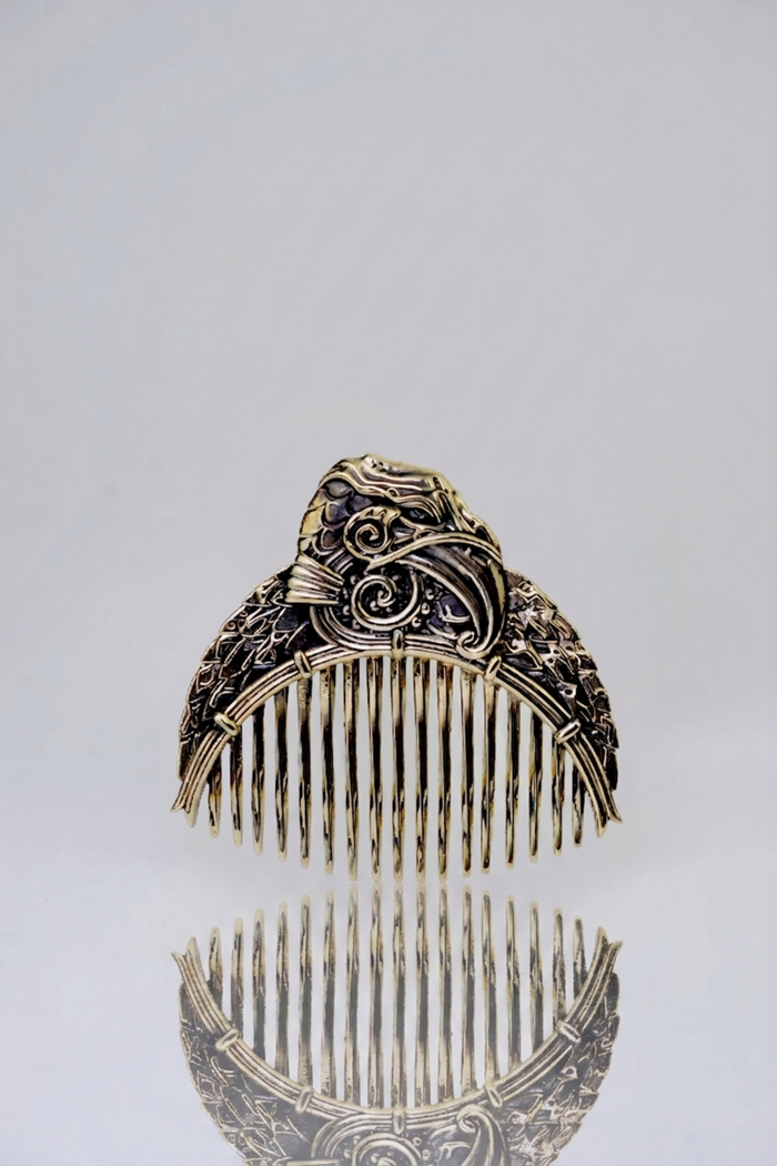 vkngjewelry Comb Handcrafted Eagle Solid Brass Beard Comb