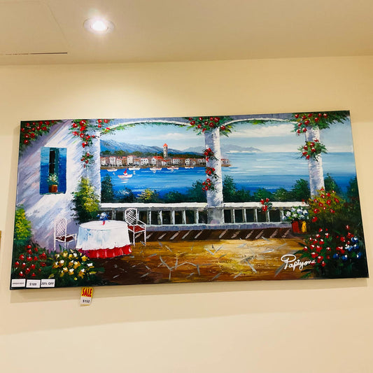 Handmade Oil Painting of Venice City on Stretched Canvas