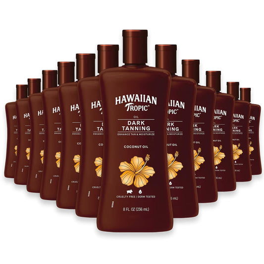 Hawaiian Tropic Dark Tanning Oil, 8oz - 12 Pack