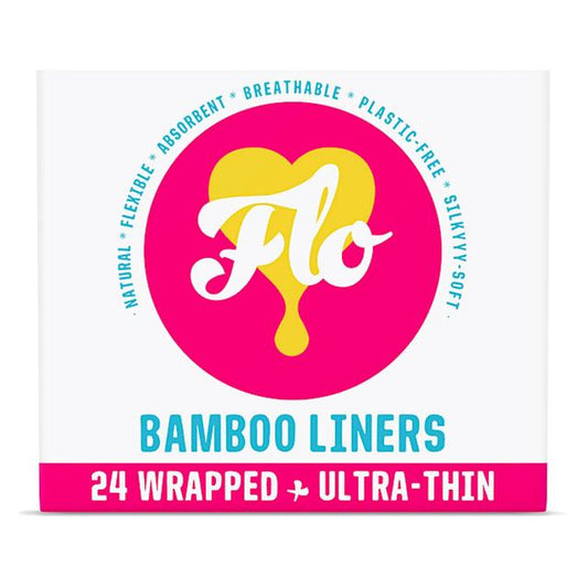 Here We Flo Natural Bamboo Wrapped Daily Liners 24s