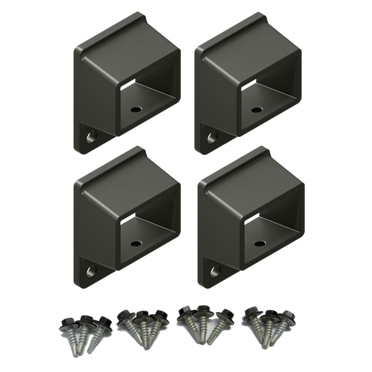 HOMESAFE Flat Top Pool Fencing Brackets - 38 x 25mm Fence Bracket - Standard - Woodland Grey - Image 1