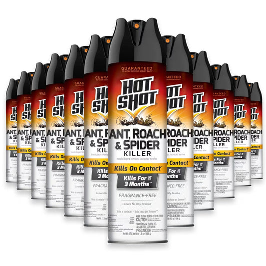 Hot Shot Ant and Roach Fragrance Free, 17.5 oz - 12 Pack