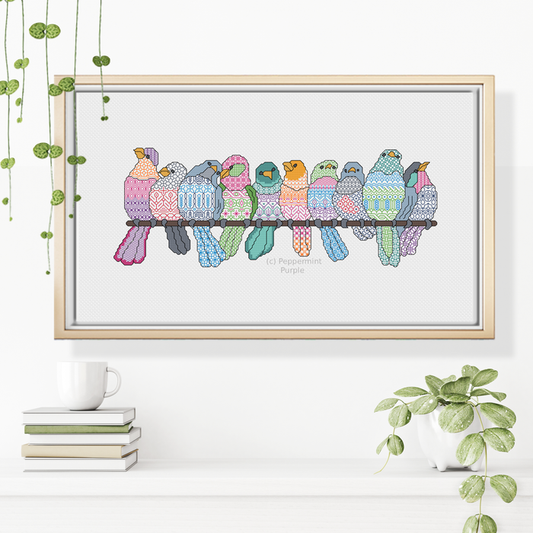 Just Birds Blackwork Kit Blackwork Kit by Peppermint Purple