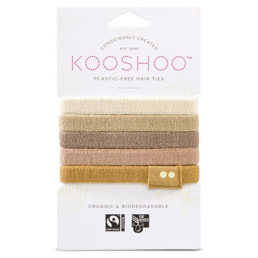 Kooshoo Certified Organic Hair Ties - Blonde - 5 Pack - L'Organic