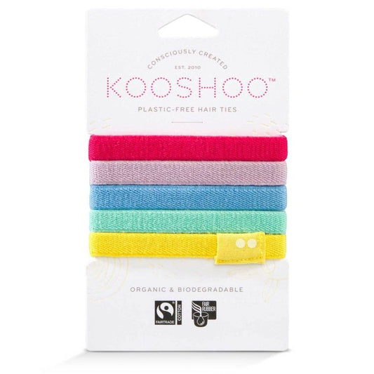 Kooshoo Certified Organic Hair Ties - Rainbow - 5 Pack - L'Organic