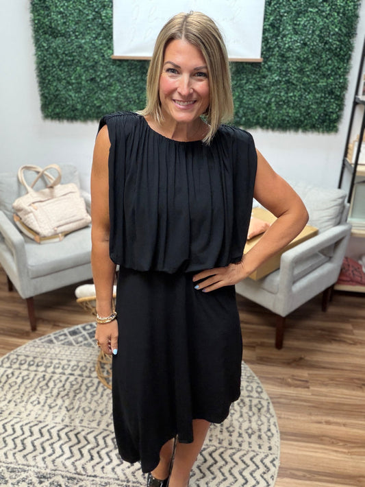 Liverpool - Sleeveless Draped Knit Asymmetrical Dress