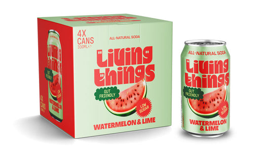 Living Things Watermelon & Lime Prebiotic Soda 4x330ml