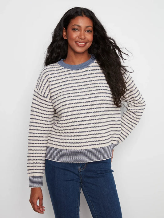 LS Drop Should Stripe Crew Sweater