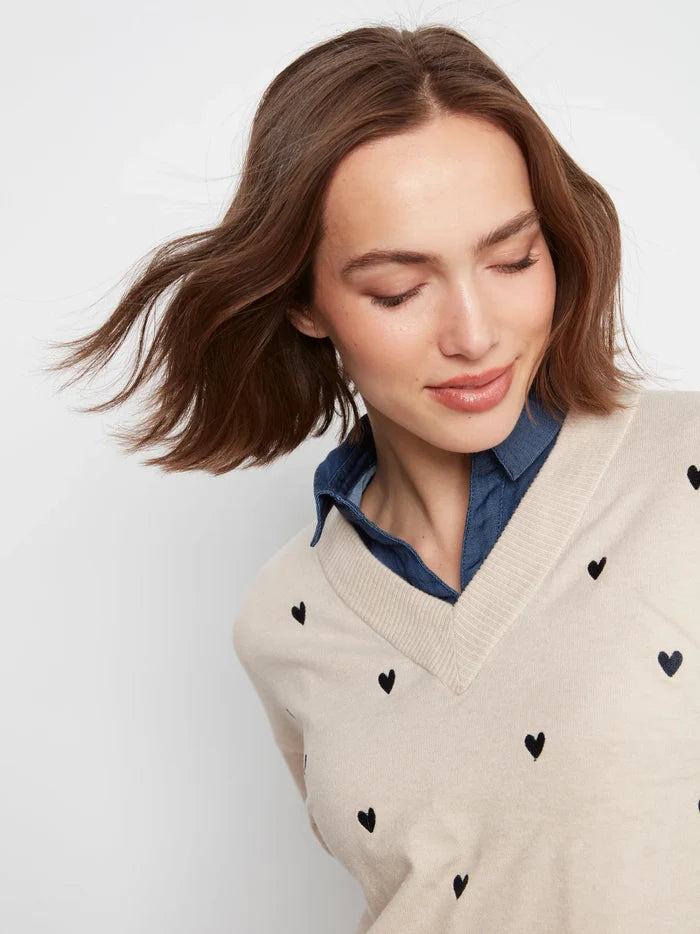 L/S Drop Shoulder Twofer Sweater