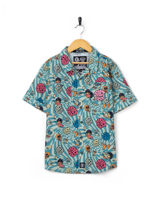 Lush Waves Kids Short Sleeve Shirt in Light Blue