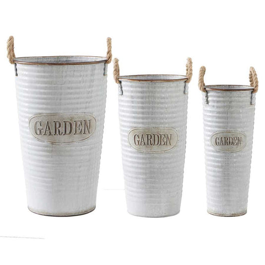 Metal Ribbed Garden Buckets