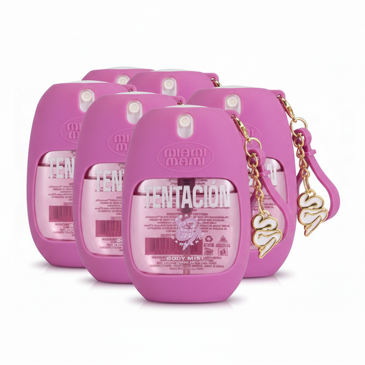 Miami Mami "Tentacion" Fragrance Body Mist (1.7 oz) with Pink Charm Silicone Holder
