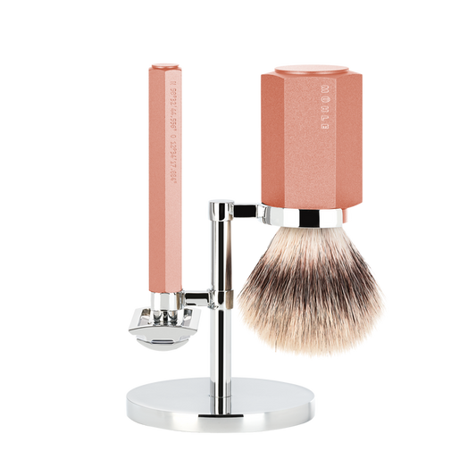 MÜHLE HEXAGON 3 Pc. Shaving Set, Silvertip Fibre® & Safety Razor, Sunrise
