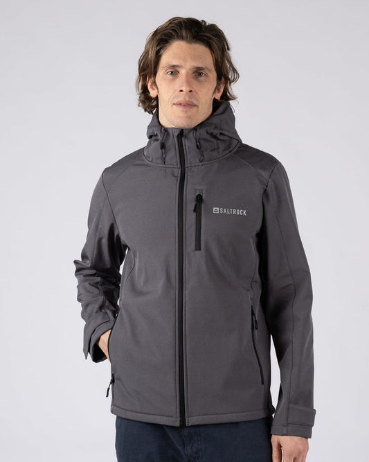 Munros II Mens Water Resistant Softshell Jacket in Dark Grey