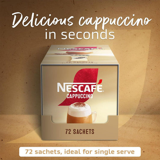 NESCAFÉ Cappuccino Instant Coffee Sachets, Rich & Creamy Flavor – 72 x 15.5g