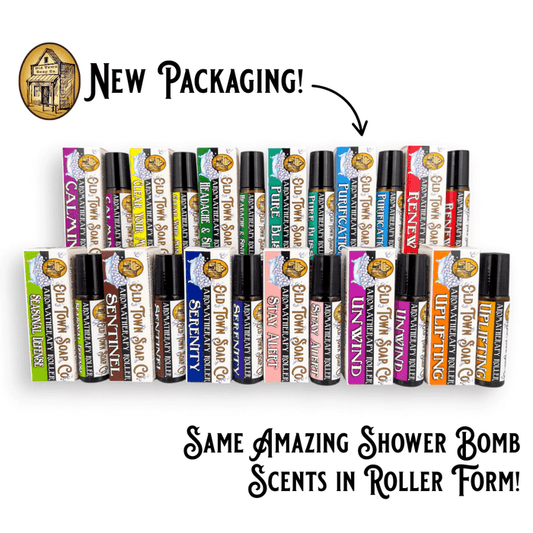 *New Packaging* Aromatherapy Rollers in ALL our Shower Bomb Scents - Old Town Soap Co.